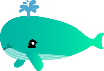 cute whale cartoon, sea animal