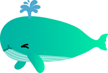 cute whale cartoon, sea animal