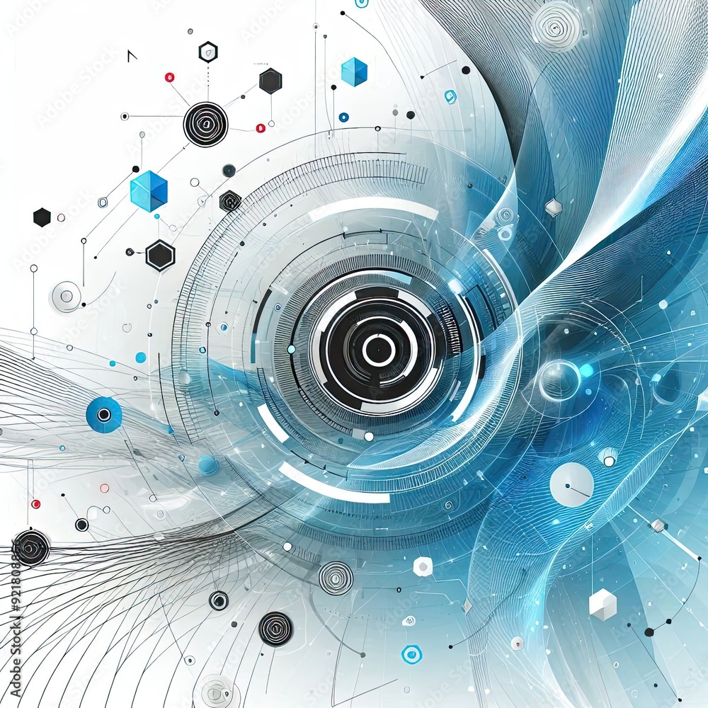 Poster abstract white background poster with dynamic. technology network vector illustration.. ai generativ