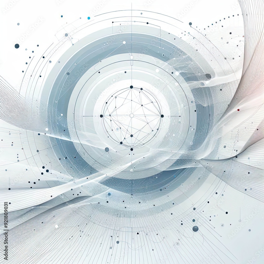 Poster abstract white background poster with dynamic. technology network vector illustration.. ai generativ