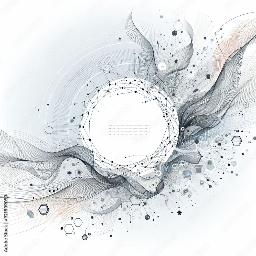 Poster abstract white background poster with dynamic. technology network vector illustration.. ai generativ