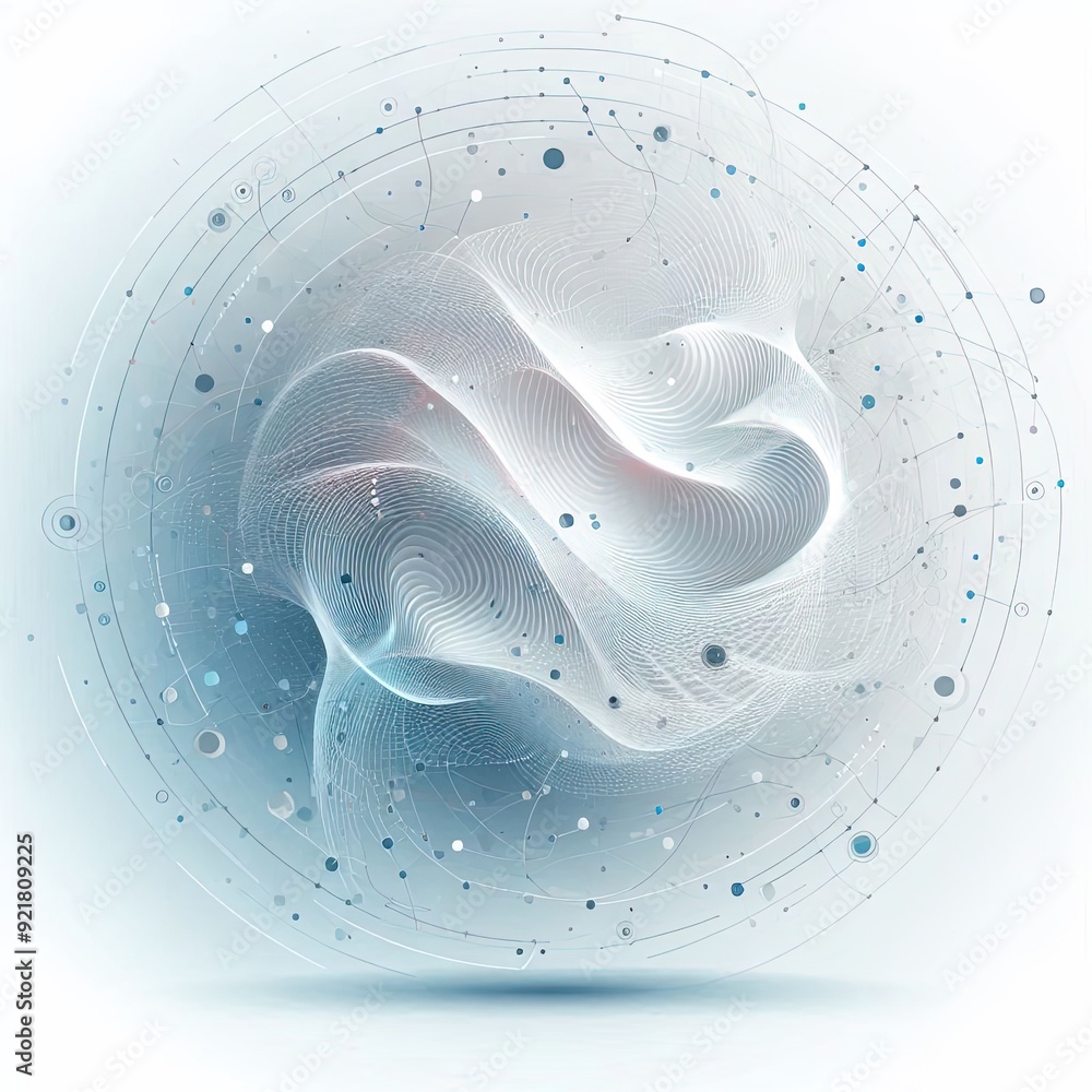 Poster abstract white background poster with dynamic. technology network vector illustration.. ai generativ