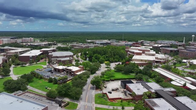 University of Central Florida campus. Aerial establishing shot.