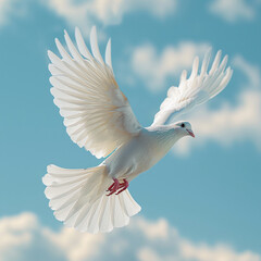 Obraz premium Sky funeral background with white dove