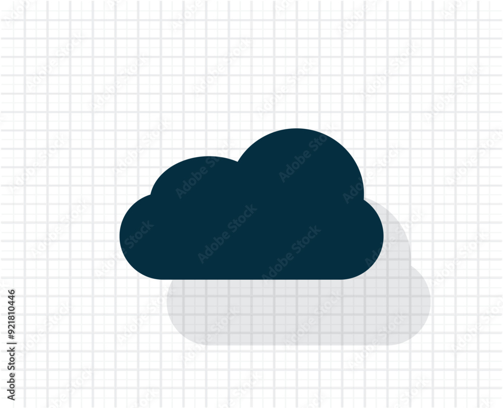 Poster vector dark color icon with shadow on light checkered background