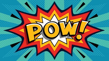 Fototapeta premium Comic book style 'Pow!' text explosion background