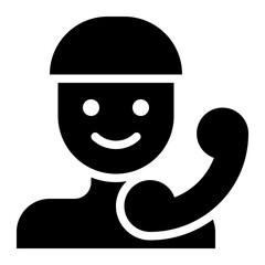 contact person, contact center, call center, customer service, customer representative, customer agent solid glyph icon
