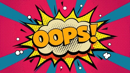 Fototapeta premium Oops comic book style cartoon pop art background