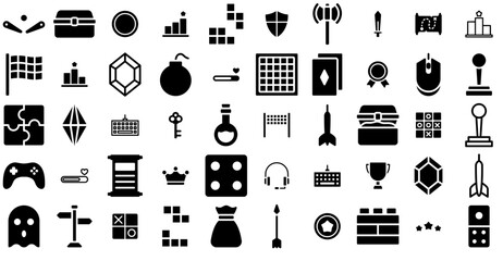 Set Of Linear Gaming Vector Symbols Apps, Websites Ui Designs Suitable For Video-Game,Fun,Win,Gaming,Prize Vector Icons Illustration Collection