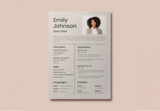 Flatlay Minimal Resume Mockup