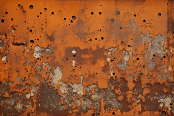 Processed collage of old rust metal wall surface texture. Background for banner, backdrop