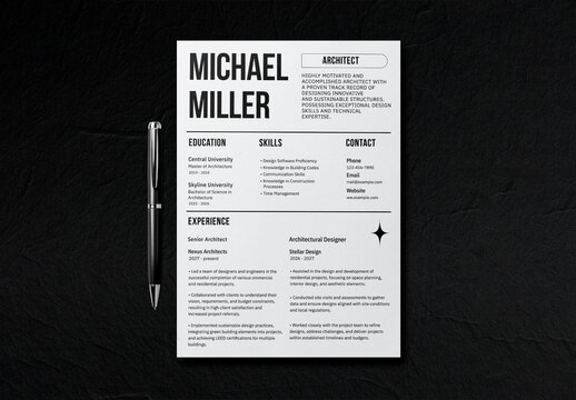 Flatlay Resume Mockup