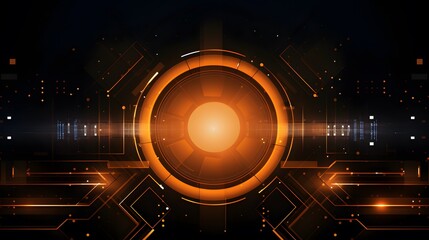 orange Abstract technology background circles digital hi-tech technology design background. concept innovation. vector illustration