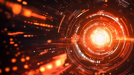 orange Abstract technology background circles digital hi-tech technology design background. concept innovation. vector illustration