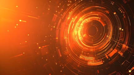 Obraz premium orange Abstract technology background circles digital hi-tech technology design background. concept innovation. vector illustration