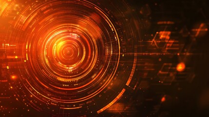 Obraz premium orange Abstract technology background circles digital hi-tech technology design background. concept innovation. vector illustration