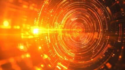 orange Abstract technology background circles digital hi-tech technology design background. concept innovation. vector illustration