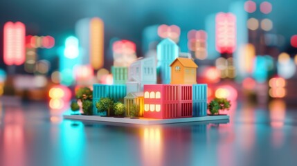 A futuristic supply chain technology hub, illustrating automated processes and smart logistics solutions for seamless operations and enhanced efficiency.