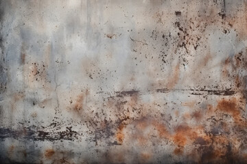 Processed collage of old rusty metal sheet texture in daylight. Background for banner