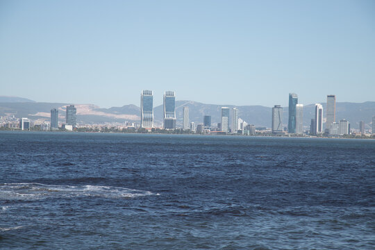 seashore, highscrapers, buildings, moderm architecture
