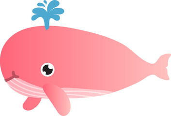 cute whale cartoon, sea animal