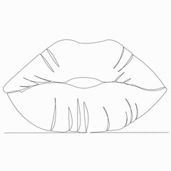 One continuous single drawn line art doodle kiss, love, romance, lover, girl. isolated image hand-drawn contour on a white background