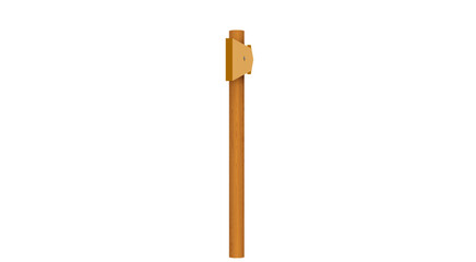 blank wooden road sign on the white background	