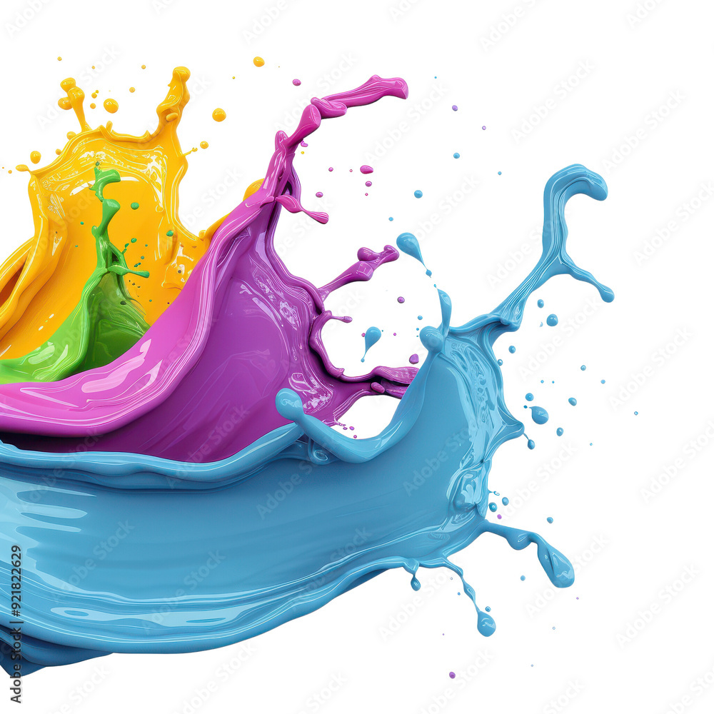 Poster a splash of paint with a rainbow of colors, creating a vibrant