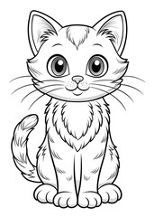 Beautiful Cat Coloring Pages: Easy and Fun for Kids. Cute. Cat. Coloring. Pages. Easy