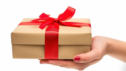 Hand holding gift box