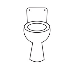 Toilet icon on white background. Toilet bowl with open and closed cover. Toilet bowl line sign. flat style.