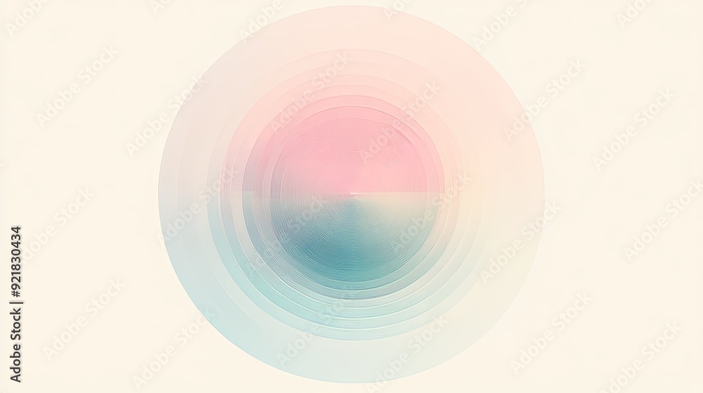 Poster circle graph with soft pastel colors and subtle gradients, elegant and calming