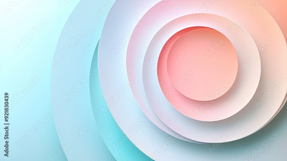 Poster circle graph with pastel colors and subtle gradients, elegant and soft presentation