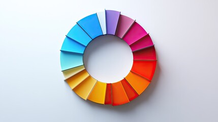 Fototapeta premium Circular chart with overlapping segments, modern and minimalistic design on a white background