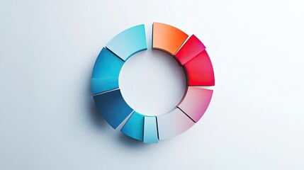 Obraz premium Circular chart with overlapping segments, modern and minimalistic design on a white background