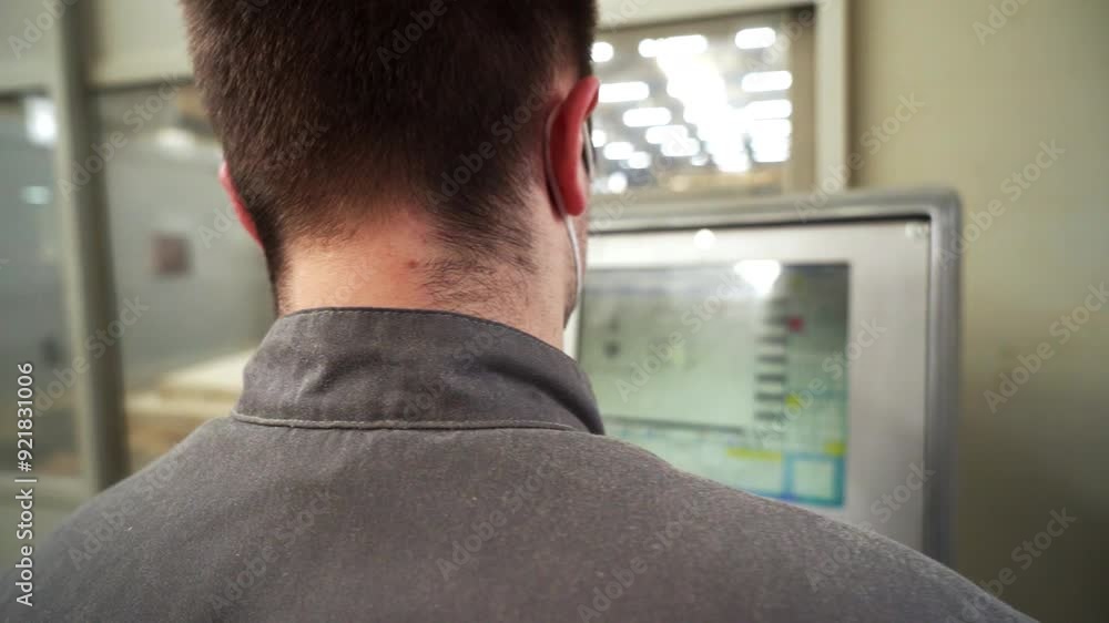 Poster the operator monitoring machine plays a crucial role in an industrial setting environment. stock cli