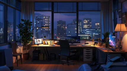 Late-Night Work Fills A Small Barcelona Office With Dedication And Hard Work