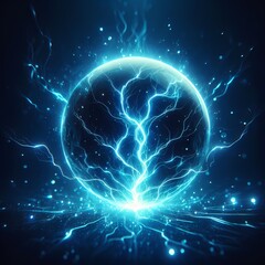 Neon Noir Electric Blue Lightning Ball