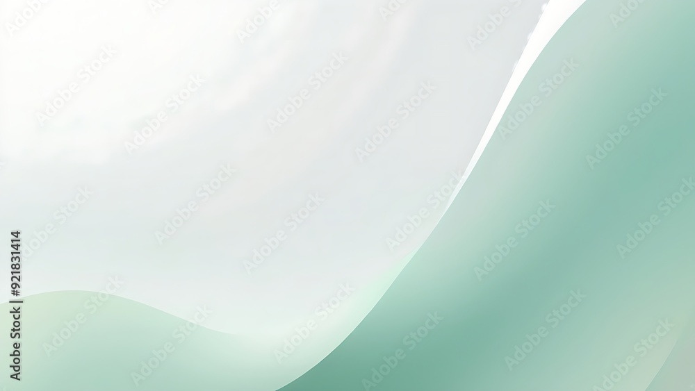 Poster abstract background with curved lines in pastel green and white. perfect for digital presentations, 