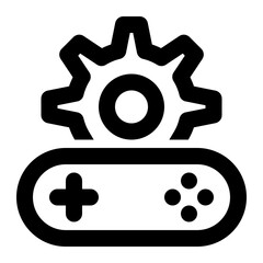 game setting, game engine, game configuration, game setup, game options, game machine outline icon