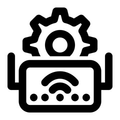 router setting, wifi setting, modem setting, router setup, wireless setting, connection setting outline icon
