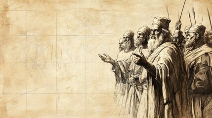 Biblical Illustration of 1 Samuel: Samuel’s Farewell Address, Reminding People of Their Request for a King and Appointment of Saul