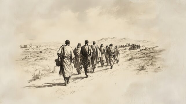Biblical Illustration of 1 Samuel: Saul&rsquo;s Unlawful Sacrifice, Samuel Leaving Gilgal for Gibeah, Leaving Saul and His Dwindling Troops