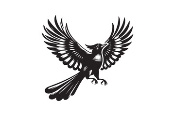 Naklejka premium Jay bird silhouette vector illustration
