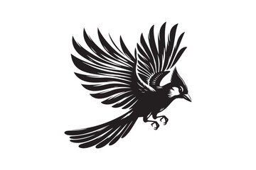 Jay bird silhouette vector illustration