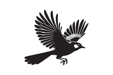 Jay bird silhouette vector illustration