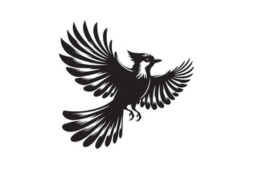 Obraz premium Jay bird silhouette vector illustration