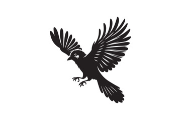 Jay bird silhouette vector illustration