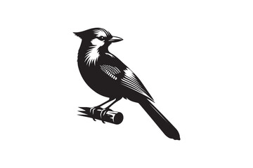 Jay bird silhouette vector illustration