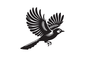 Jay bird silhouette vector illustration